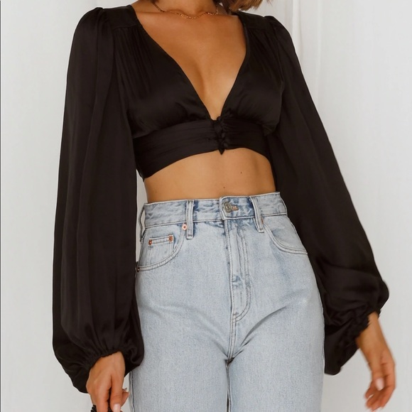 Hello Molly Tops - NEW with tags Hello Molly Black Crop - XS